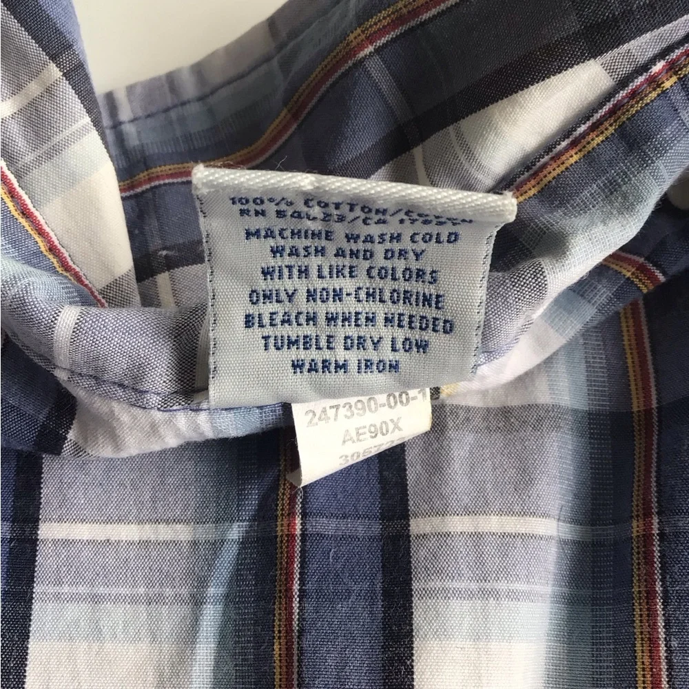 Y2K vintage western style skater vibe short sleeve snap button front Plaid Shirt